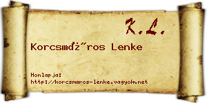 Korcsmáros Lenke névjegykártya